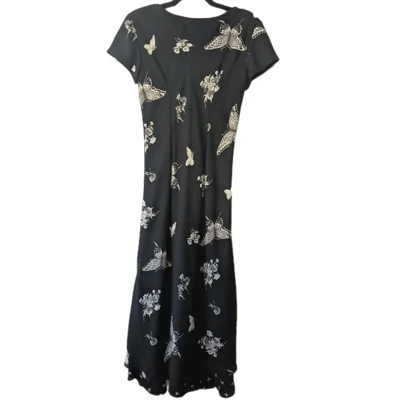 Sz 8 90's Practical Magic Phoebe Butterfly Black Maxi Charmed Whimsigoth - Picture 3 of 7